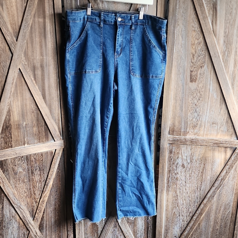 Bleu Womens Wide Leg Jeans